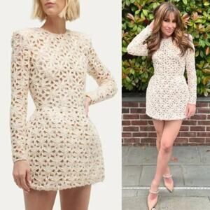 Bronx & Banco Casey Mini Dress XL/10 Beige Cream Boned Bodice Floral